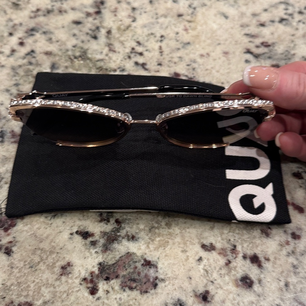 Quay Australia Women's Gold and Brown Sunglasses - Picture 3 of 3